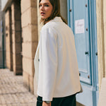 Lapel Collar Single Breasted Blazer Jacket Tops with Pockets