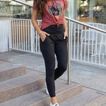 Elastic Waist Drawstring Sweatpants Active Leggings with Pockets
