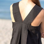 Solid Casual Loose Square Collar Sleeveless Backless Summer Long Midi Dress