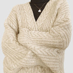 Retro Thickened Loose Twisted Long Sweater Cardigan