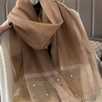 Sun-Protection Beaded See-Through Shawl&Scarf