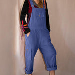 Nadorine Women's Button Strap Long Casual Romper Jumpsuit Pocket Playsuit