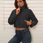 Short Puffer Jacket Stands Up Zipper Outerwear