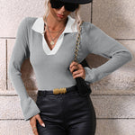 Nadorine Bell Sleeve Lapel Sweater