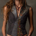 Bohemia Eco-Suede Patchwork Zip Vest