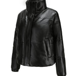Faux Fur High Collar Cropped Down Jacket