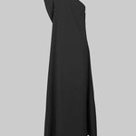 Loose Asymmetric Solid Color Split-Joint One-Shoulder Maxi Dresses