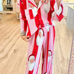 Pink and Red Santa Ribbed Set