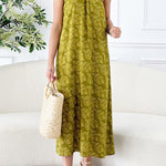Olive Asymmetrical Leaf Dress