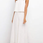 Basic Everyday Round Neck Tank Cropped Wide Leg Jumpsuit