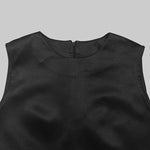 High-Low Loose Solid Color Split-Joint Round-Neck Midi Dresses