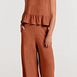 Sleeveless pleated vest wide-leg cropped pants casual suit