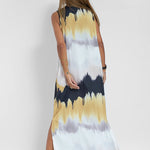 Make Them Proud Satin Tie-dye Print Relaxed Maxi Dress