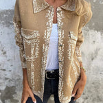 Fashionable Lapel Metal Buckle Casual Loose Jacket