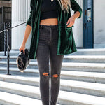 It's Just A Crush Pocketed Velvet Blazer