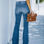 High Rise Crop Flare Denim Jeans