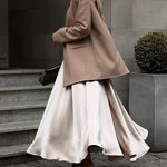 Elegant High Waist Satin Long Skirts