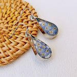 Pressed Flower Earrings - Water Drop Forget Me Not Flower