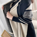 Warm Thicken Fringed Printed Scarf