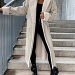 Women's Thick Windproof Belted Long Trench Coat Outerwear