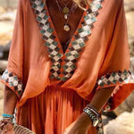 Bohemian Beach Print Kimono Romper