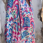 Printed V-neck Pullover Long-sleeved Loose Dress
