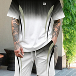 KZZ Men's short Sleeve Gym Training set