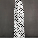 A-Line Long Sleeves Elasticity Polka-Dot Split-Joint Off-The-Shoulder Maxi Dresses