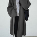 Plain Midi Open Front Cardigan Sweater