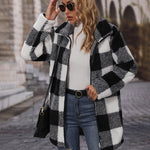 Nadorine Buffalo Plaid Open Front Flannel Longline Coat