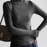Half Turtleneck Long Sleeve Slim-fit Base T-shirt