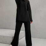 Long Sleeve Loose Casual Mid-Turtleneck Sweater