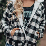 Plaid Fleece Cropped Button Down Jackets