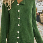 Solid Color Single-breasted Sweater Cardigan