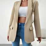 Nadorine Casual Blazers Open Front Long Sleeve Work Office Blazer Jacket