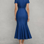 Vintage Tencel Denim Midi Dress With A Fishtail Hem