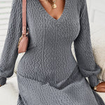 V-neck Sexy Waist Sweater Dress