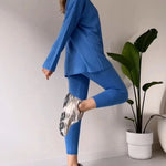 Nadorine Chic Turtleneck Top and Slim Trousers Two-piece Set