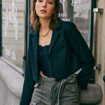 Suit Jacket Slim fit Single Button Crop Blazer
