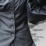 Vintage Layered Puff Sleeve Long Shirt