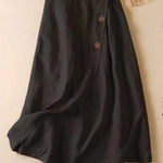Simple Casual Loose Elasticity Ramie Cotton Skirt