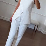 Fashion Commuter Irregular Vest & Pants Two-piece Set