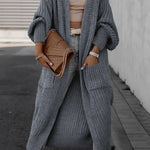 Loose Solid Open Front Pocket Cardigan
