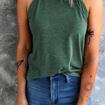 Solid Crewneck Summer Cami Top