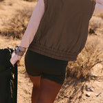 Versatile Stand Collar Button Sleeveless Loose Pocket Casual Vest Jacket