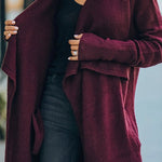 Fireside Pocketed Oversized Drape Neckline Knit Cardigan