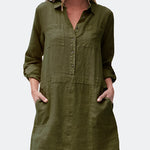 Nadorine Women's Cotton Linen Midi Dress