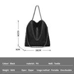 Metallic Pattern Chain Shoulder Tote Bag Funky Style