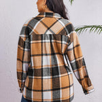 Nadorine Women's Plus Size Flannel Plaid Shacket