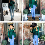 Long/Roll Up Sleeve Cotton Plaid Shirts - Nadorine (Us Only)